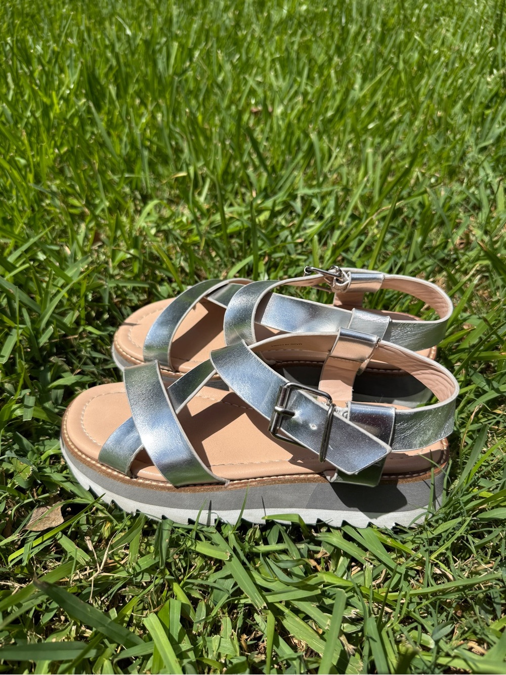 Silver platform Sandals